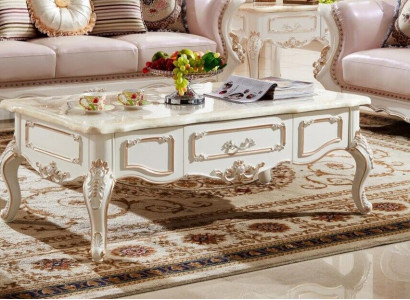  Königlicher Couchtisch 130x73 Tisch Sofa Beistelltisch Tische Weiß Holz